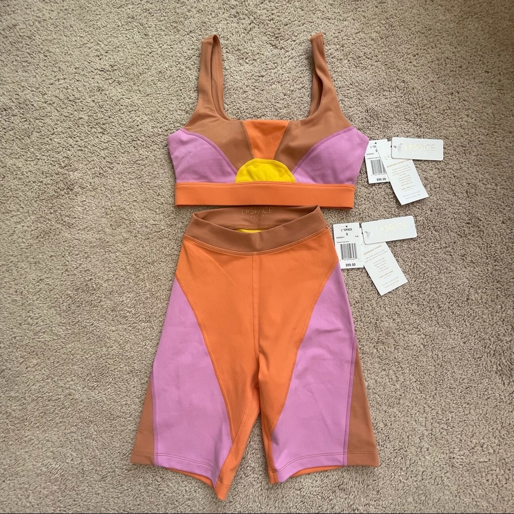 L*SPACE SUNBURST SPORTS BRA & SHORTS SET